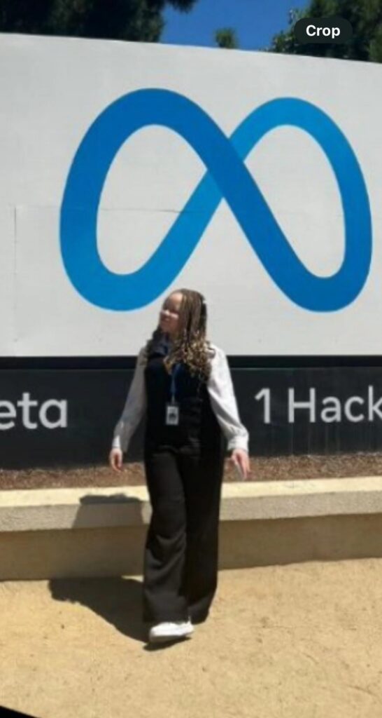 Christabel Obi-Nwosu, MTSU Student looking at the Meta logo